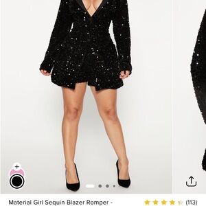 Fashion Nova Black Sequin Wrap Dress